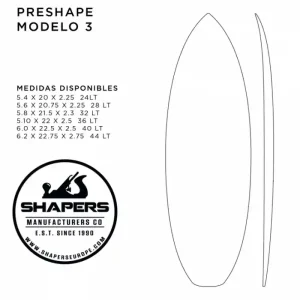 Planche de surf Preshape Modèle 3 Meilleur Prix