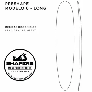 Acheter Direct Planche de surf Preshape Modèle 6 - LONG