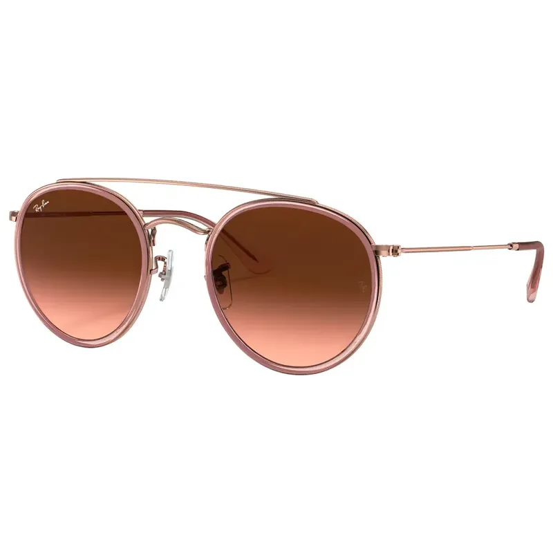 Offre Exclusive Lunettes de soleil Ray Ban RB3647N Round Double Bridge Polished Gold Arista Green G-15