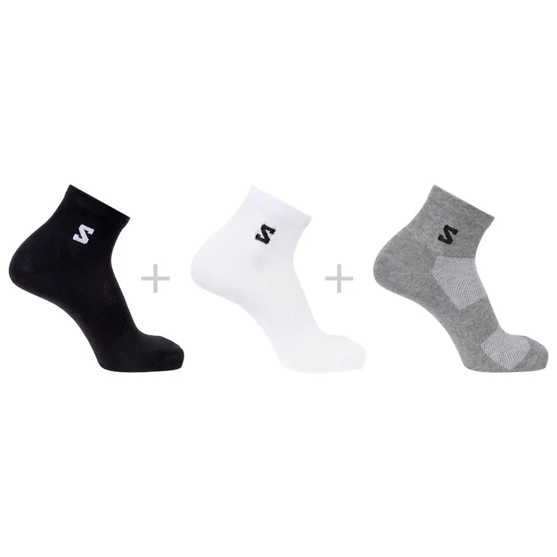 Bon Plan Chaussettes Salomon Everyday Lite Quarter 3-Pack Black White