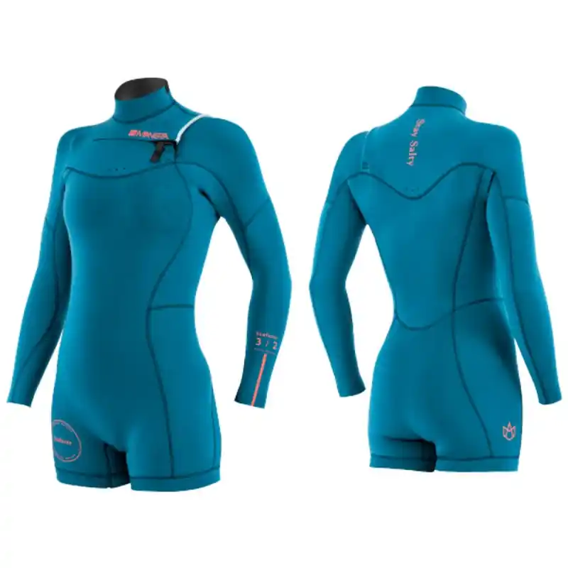 Combinaison Shorty Femme Manera Seafarer Hybrid 3/2mm 2022 Front Zip Steel Commande En Gros