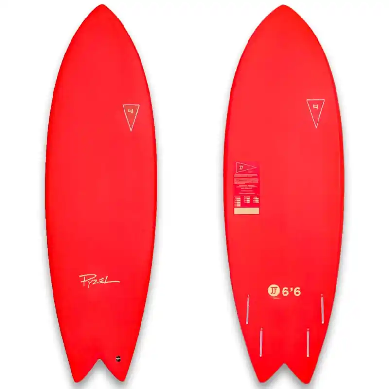 Planche de surf en mousse JJF by Pyzel AstroFish Rouge Solde