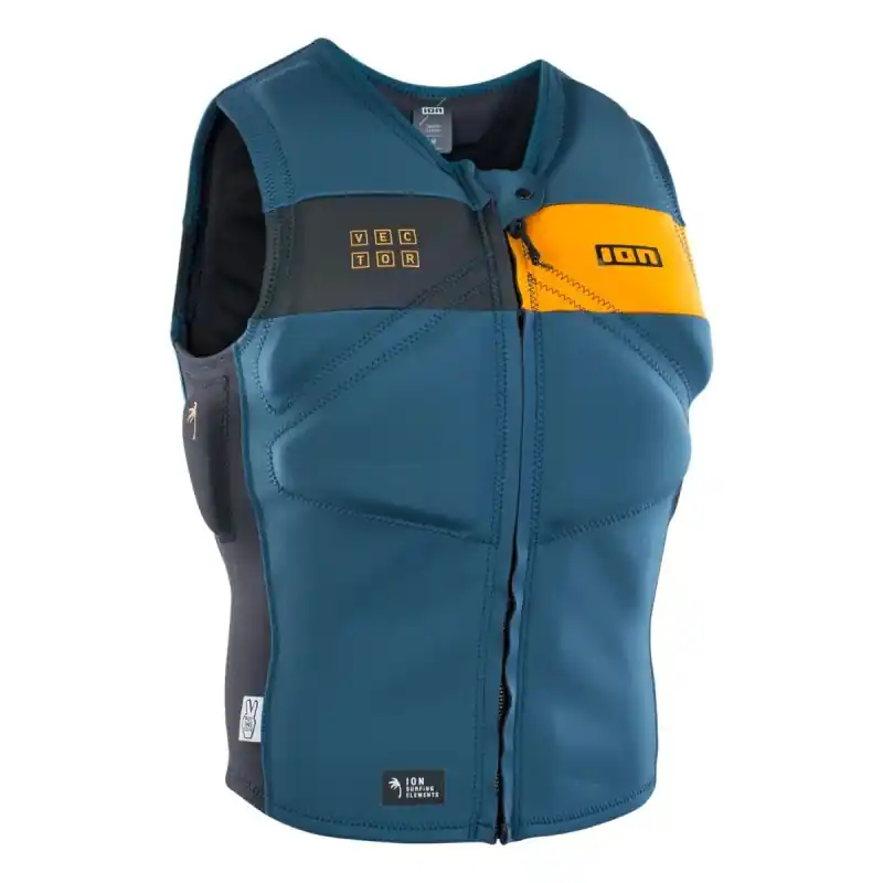 Seulement Aujourd'hui Impact Vest Kitesurf ION Vector Vest Amp Front Zip - Petrol
