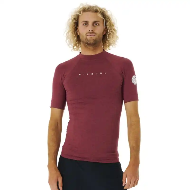 Populaire Top Lycra Manches Courtes RipCurl Dawn Patrol Perf 2023 - Bordeaux