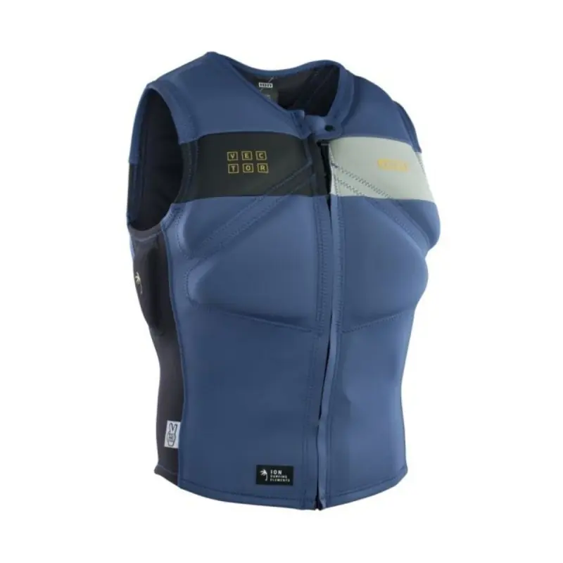 Réduction Impact Vest Kitesurf ION Vector Vest Amp Front Zip - Bleu