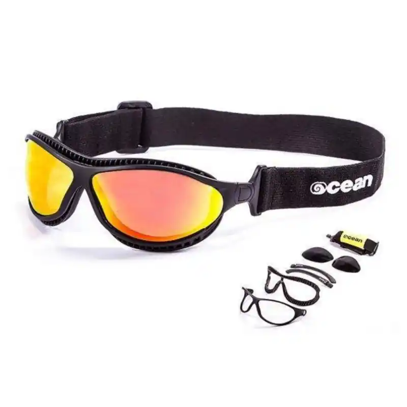 Lunettes Sports Ocean Sunglasses Tierra de Fuego - Noir Mat - Verres Rouges Réduction