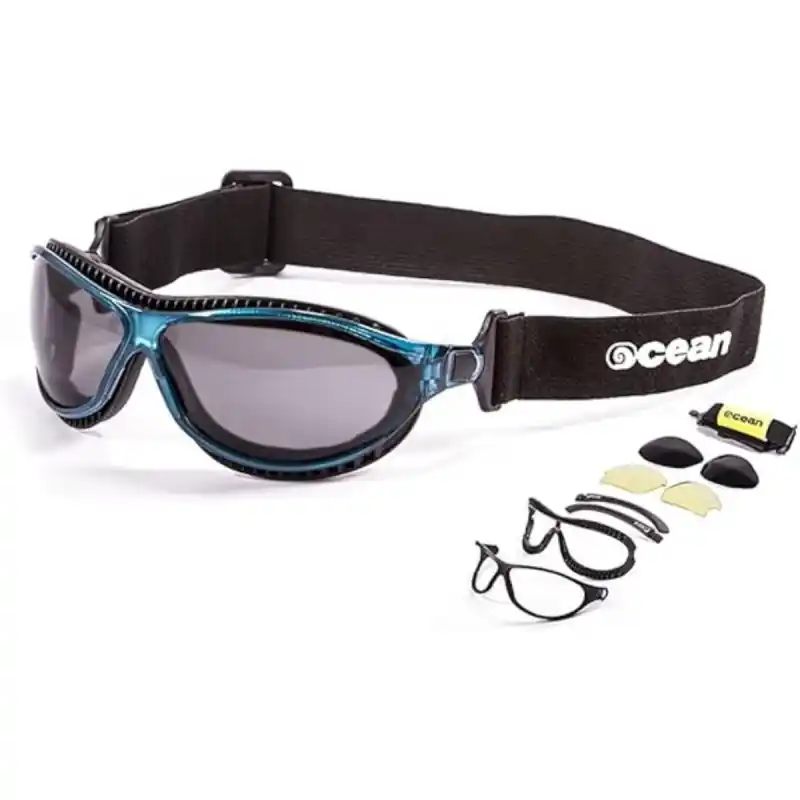 Lunettes Sports Ocean Sunglasses Tierra de Fuego - Bleu Verres Noir Prix Promo