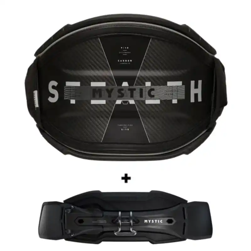 Harnais Ceinture Mystic Stealth 2024 Noir/Gris + Boucle Mystic Stealth Bar Gen 3 Kite Retour Gratuit