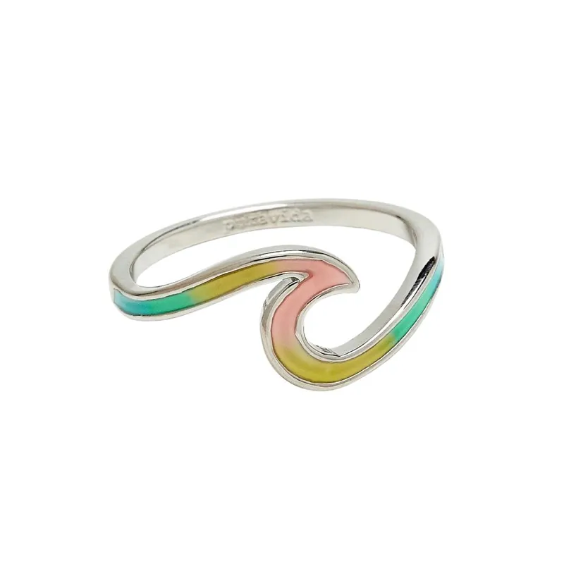 ANILLO PURA VIDA TIE DYE WAVE SILVER Haute Qualité