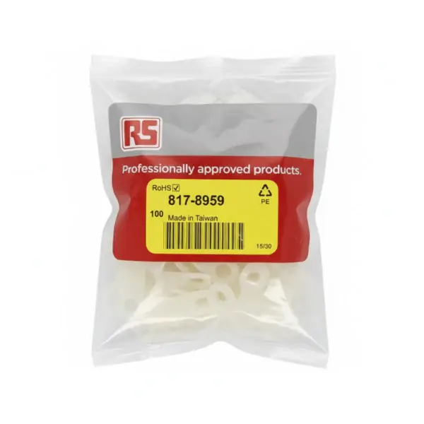 RS 817-8959 Cable Clips Polyethylene (PE) 100 Pieces Marine Cable Management Bon Plan