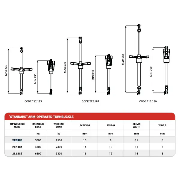 Nemo Open Armed Stainless Steel Turnbuckle Spanner 5 mm 3000 kg - 212.183 Offre Exclusive