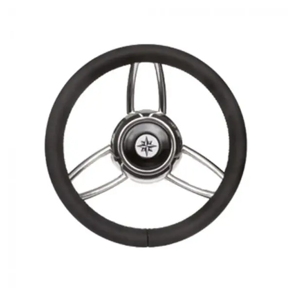 Expédié Aujourd'hui Ultraflex 27B Stainless steel steering wheel with artificial leather black - 00068736