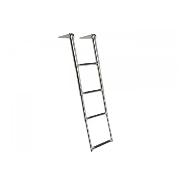Soldes Telescopic stainless steel swimming staircase 4 steps black 112 cm - 185495