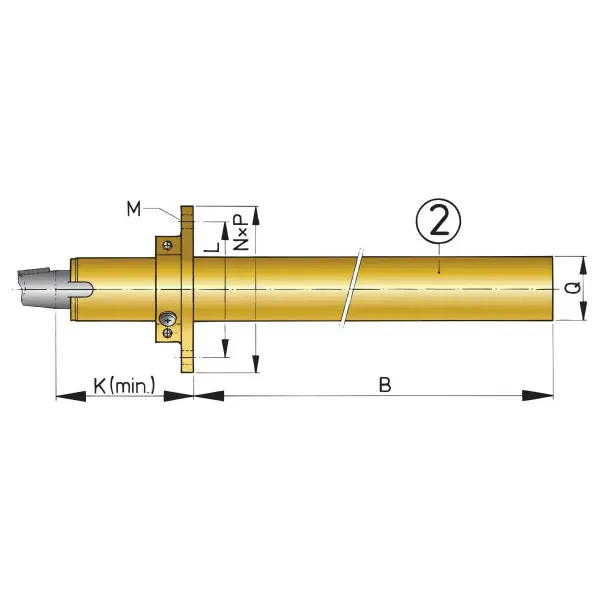 Vetus Bronze Screwshaftoker Diameter 25 mm Length 2000 mm - BL25/2000 Authentique