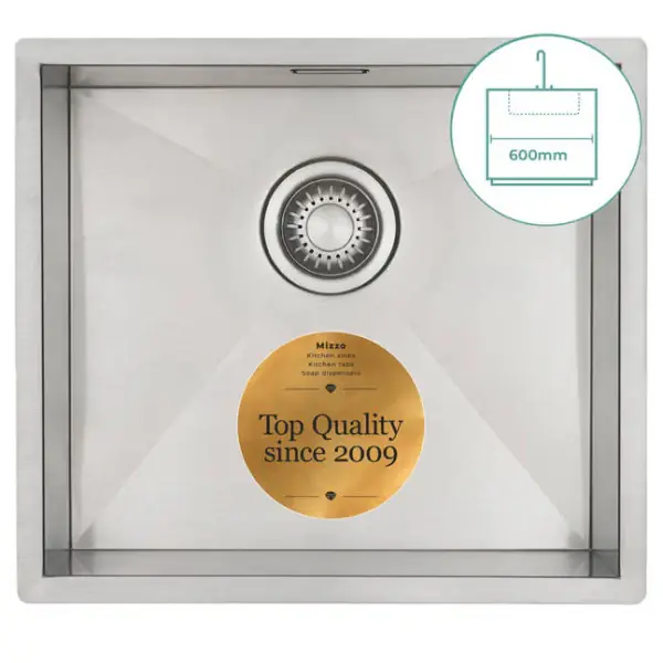 Super Prix Mizzo Quadro 45 x 40 cm Stainless Steel Kitchen Sink - MS4540