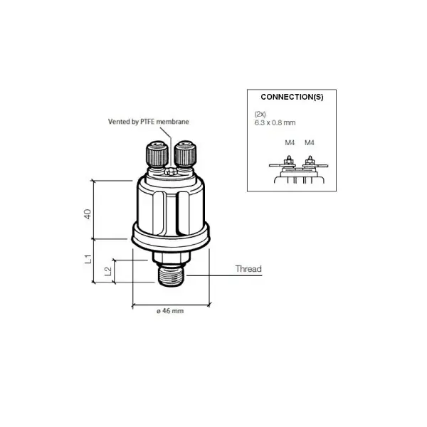 Produit De Marque VDO DS 0-25 Bar Pressure sensor indicator 1/8-27 NPTF-362-081-002-001
