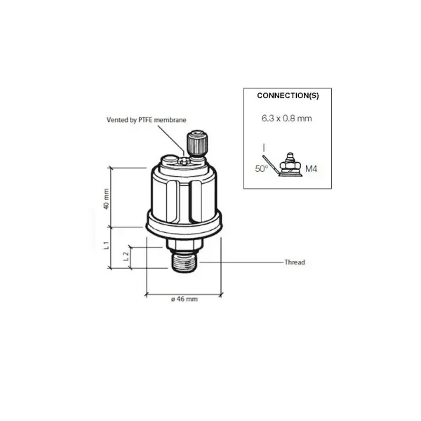VDO 0-10 Bar Pressure Sensor Indicator 1/8-27 NPTF-362-081-003-002k Paiement Sécurisé