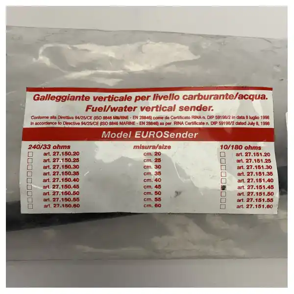 Eurosender 10 180 Ohm 45 cm tank level Sender - 27.151.45 Seulement Aujourd'hui