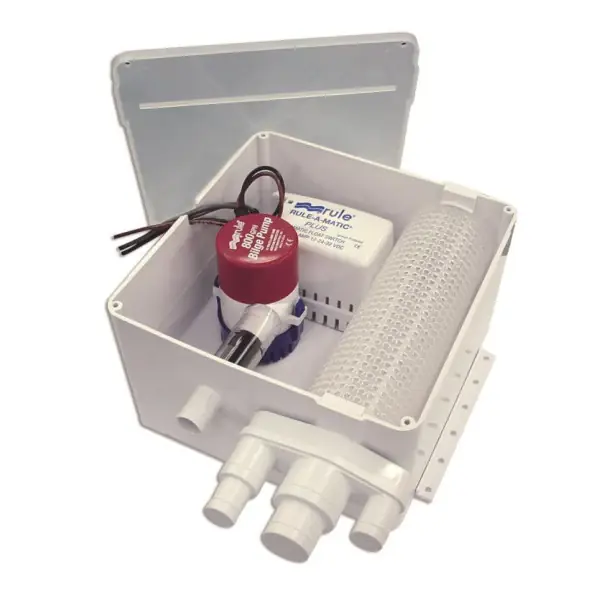 Rule 98a Automatic Shower Drain Kit 12V White Prix Cassé