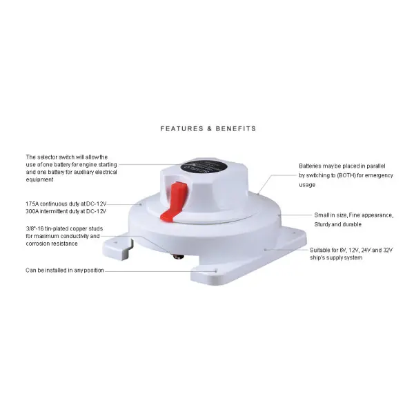 Commander Vite Seaflo Battery Main Selector Switch SFCBS175402