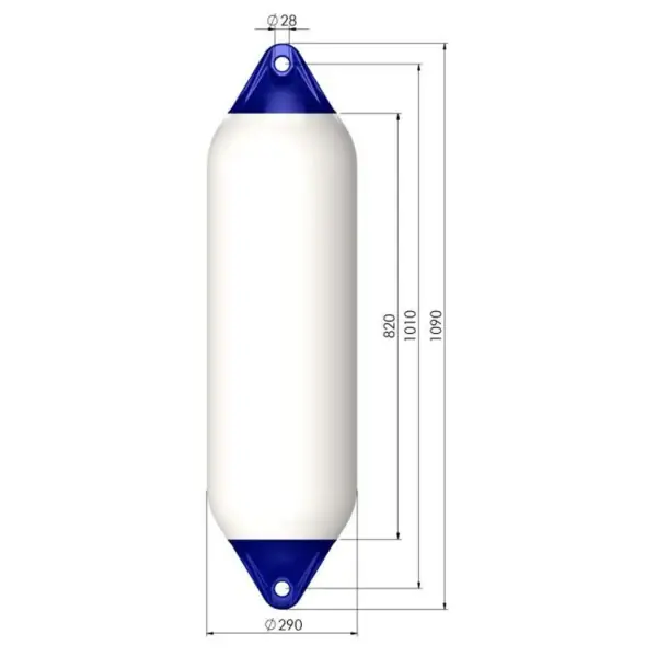Commander Vite Polyform F8 White Heavy Duty Fender 144 x 38 cm