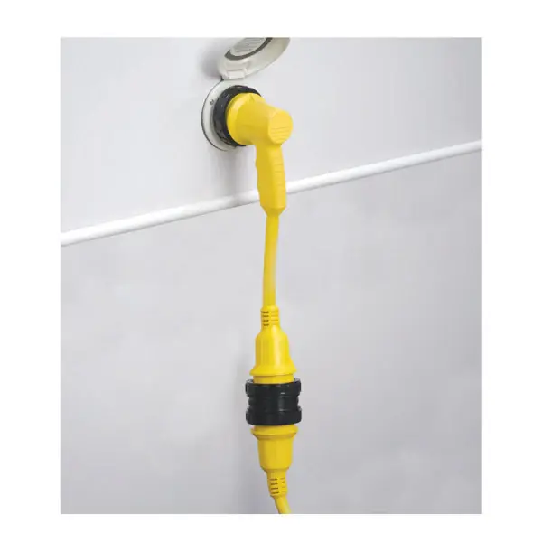 Nouvelle Collection Marinco 1RPC Right Angle Shore Power Adapter Cable 125V 30A -