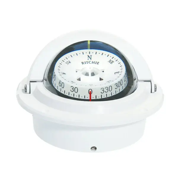 Ritchie Voyager Flush Mount Dual Dial White Compass 12/24V - F83W Dernier Modèle