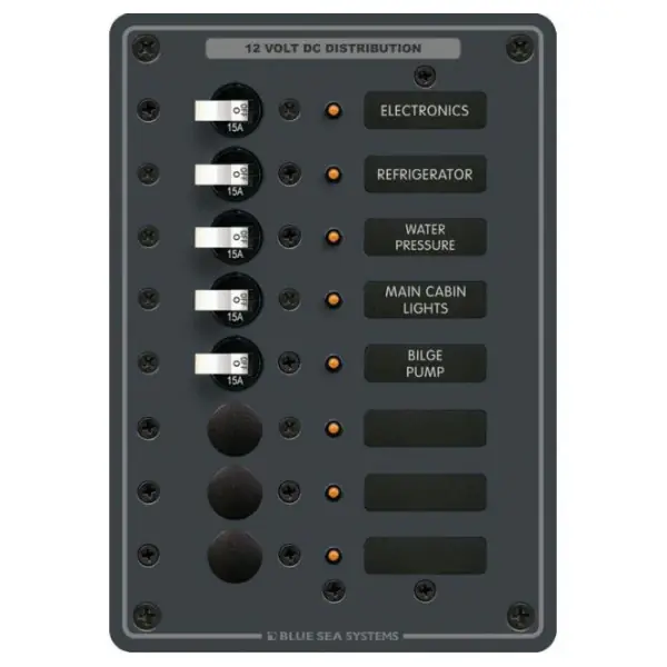 Blue Sea 8 Positions DC Distribution Panel 12V - 8023 -BSS Seulement Aujourd'hui