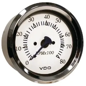 Seachoice VDO Engine Tachometer 8000 RPM White - 15161 Offre Spéciale