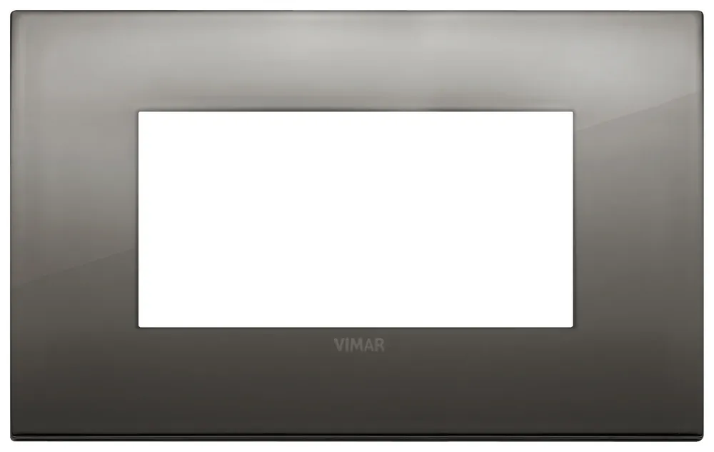 Vimar 19654.09 Arke Classic 4 module Black Chrome Cover Plate Dernier Modèle