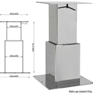Vente Directe Metalstyle BTGQ II Double Stainless Steel Adjustable Table Base
