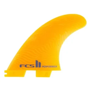 FCS II Performer Neo Glass Tri Retail Fins Mango Expédié Aujourd'hui