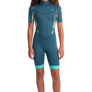 2/2 Pioneer - Zip Dos S/S Combinaison Shorty Surf Fille Enfants Prix Bas