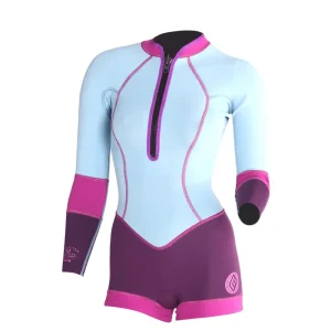 2/2 Unlimited -Zip Dos L/S Combinaison Shorty Surf Femme Satisfait Ou Remboursé