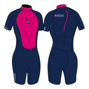 2/2 Pioneer - Zip Dos S/S Combinaison Shorty Surf Fille Enfants Offre Exclusive