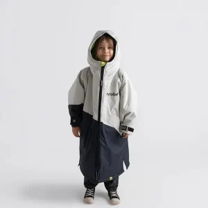 Commande En Gros Advance Kids Changerobes - Poncho Impermeable Zippé Enfant Gris/Citron