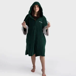 Expédié Aujourd'hui Towel Robe - Poncho Zippé Coton Organic Adulte Vert