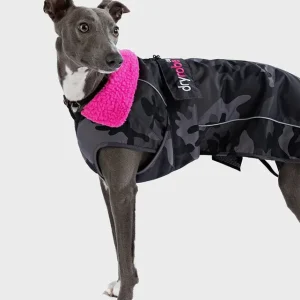 Expédition Rapide Dog Coat - Veste pour chien Noir Camo / Rose