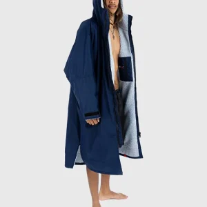 Advance - Poncho Impermeable Zippé Adulte Manches Longues Navy / Gris Affaire À Saisir