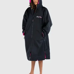 Advance - Poncho Impermeable Zippé Adulte Manches Longues Noir / Rose Prix Bas