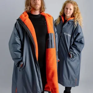 Haute Qualité Advance - Poncho Impermeable Zippé Adulte Manches Longues Gris/Orange