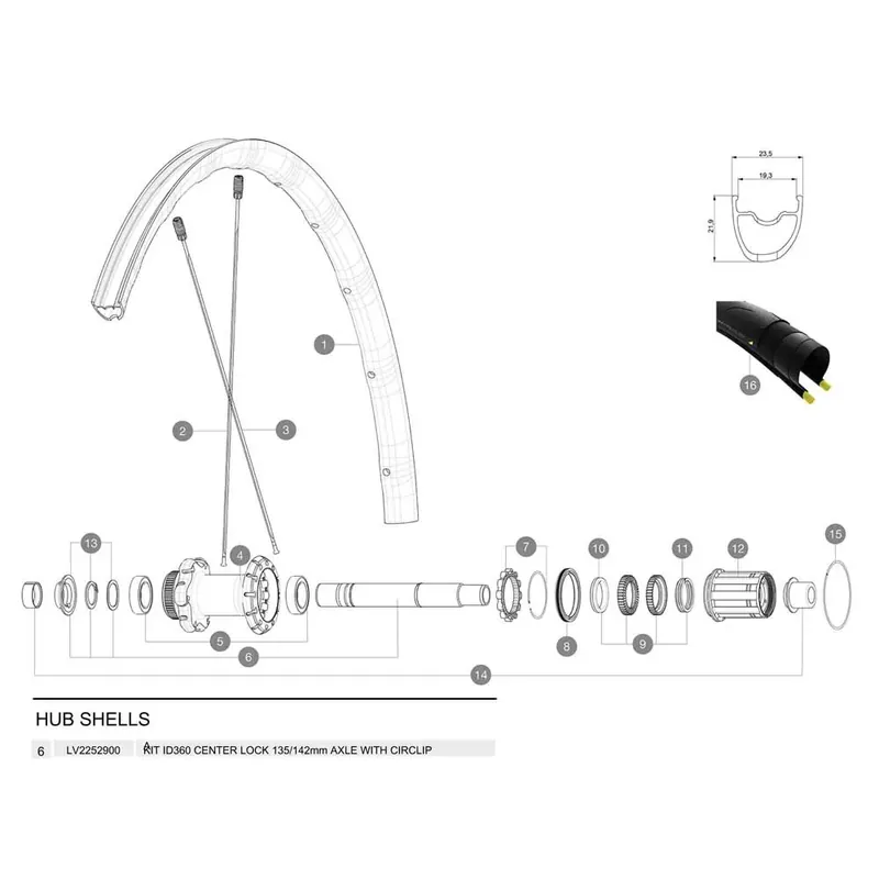 Nouvel Arrivage Mavic Axe de moyeu arrière Center Lock Disc ID360