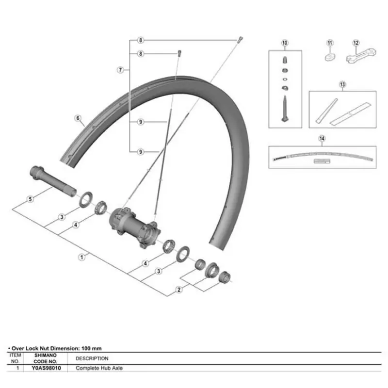 Shimano Axe traversant avant WH-R9170-C40-TU-F12 Nouvel Arrivage
