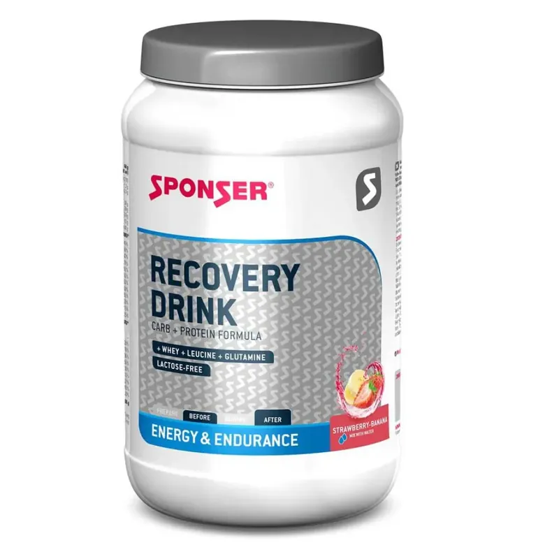 Sponser Sport Food Boisson de récupération Fraise et banane 1200g Dernier Modèle