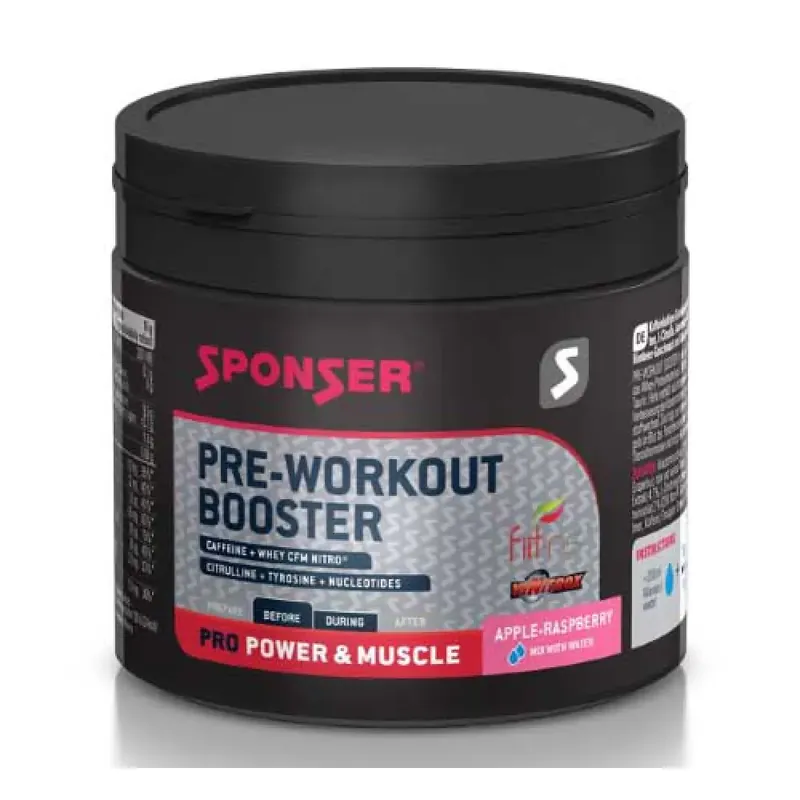 Sponser Sport Food Boisson énergisante Pre Workout Booster Framboise et pomme 256g Promotion