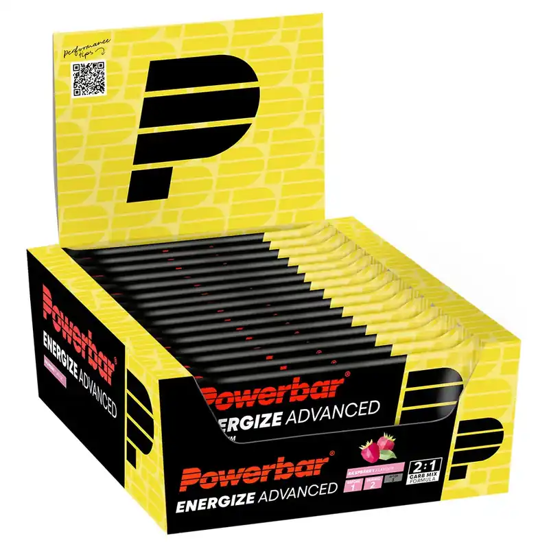 Haute Qualité Powerbar Boîte de barres énergétiques Energize Advanced Framboise 55g 15 unités