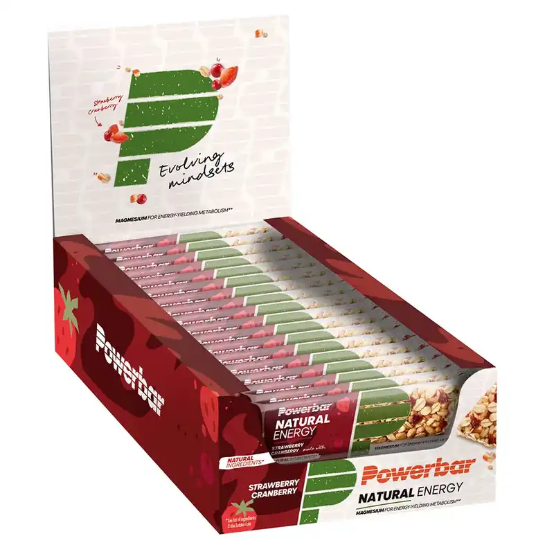 Powerbar Boîte de barres énergétiques Natural Fraise et canneberge 40g 18 unités Satisfait Ou Remboursé