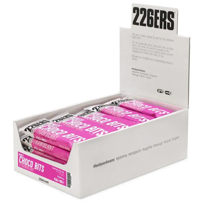 226ERS Boîte de barres énergétiques pour l´endurance Pépites de Chocolat Fraise 60g 24 unités Super Prix
