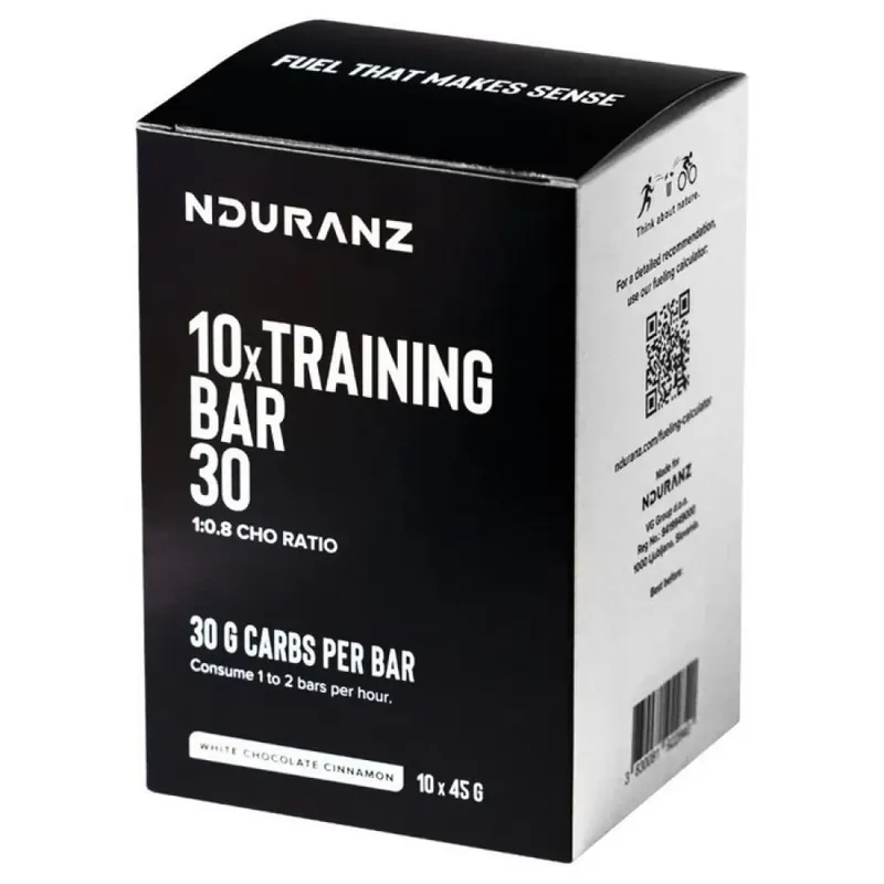 Nduranz Boîte de barres énergétiques Training 30 Chocolat blanc et cannelle 45g 10 unités Acheter En Ligne