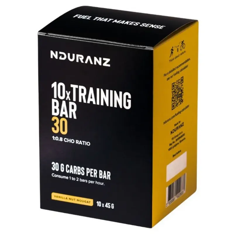 Dernier Modèle Nduranz Boîte de barres énergétiques Training 30 Vanille&noix&nougat 45g 10 unités